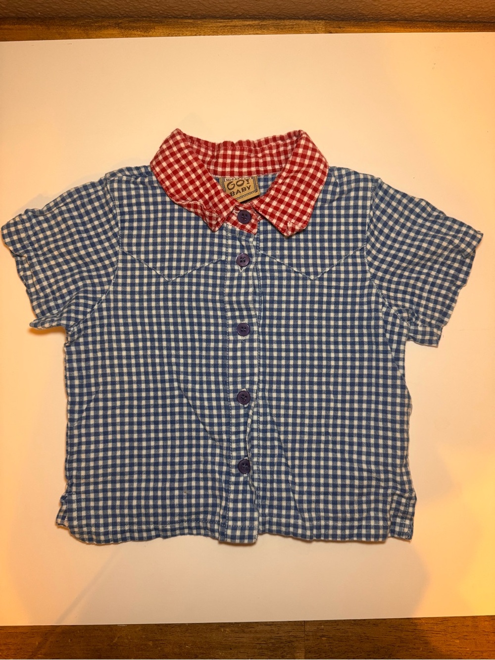 Vintage Gitano GO! Baby Gingham Western Button-Up Top